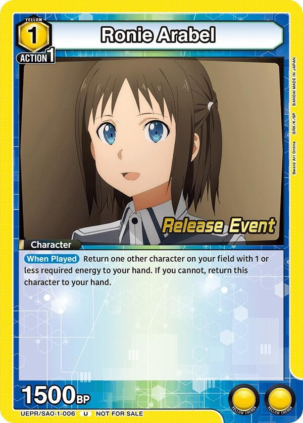 Image for Ronie Arabel (UEPR/SAO-1-006) (UE07BT: Sword Art Online Release Event Cards) (UE07BT_RE) - Union Arena