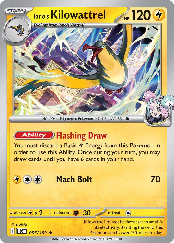 Image for Iono's Kilowattrel (055/159) (Deck Exclusives) (PR) - Pokemon
