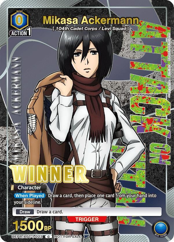 Image for Mikasa Ackermann (Winner) (UEPR/AOT-1-023) (Union Arena Promotion Cards) (UEPR) - Union Arena