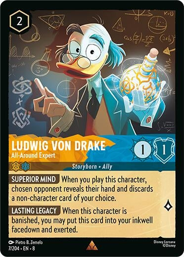 Image for Ludwig Von Drake - All-Around Expert (7/204) (Reign of Jafar) (8) - Disney Lorcana