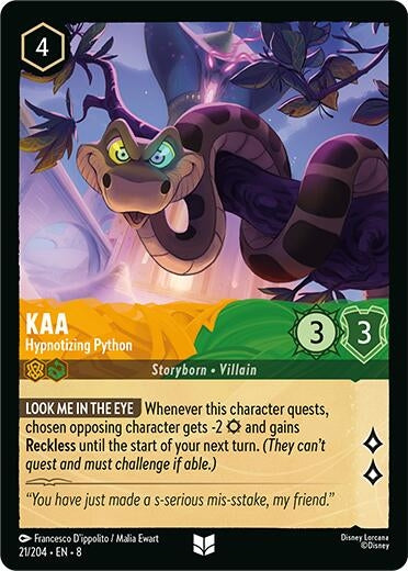 Image for Kaa - Hypnotizing Python (21/204) (Reign of Jafar) (8) - Disney Lorcana