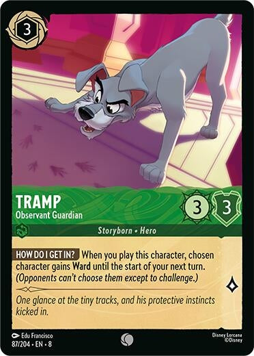 Image for Tramp - Observant Guardian (87/204) (Reign of Jafar) (8) - Disney Lorcana