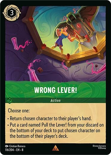 Image for Wrong Lever! (116/204) (Reign of Jafar) (8) - Disney Lorcana