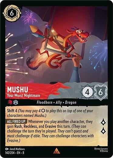 Image for Mushu - Your Worst Nightmare (142/204) (Reign of Jafar) (8) - Disney Lorcana