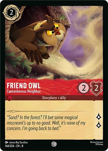 Image for Friend Owl - Cantankerous Neighbor (144/204) (Reign of Jafar) (8) - Disney Lorcana
