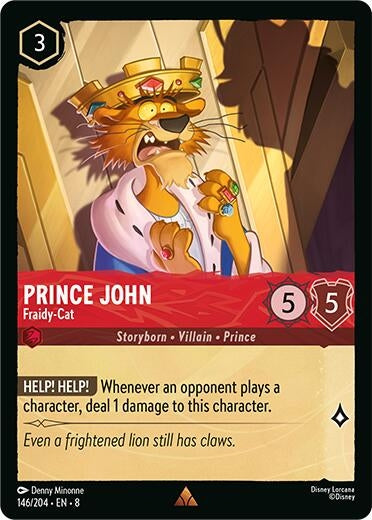 Image for Prince John - Fraidy-Cat (146/204) (Reign of Jafar) (8) - Disney Lorcana