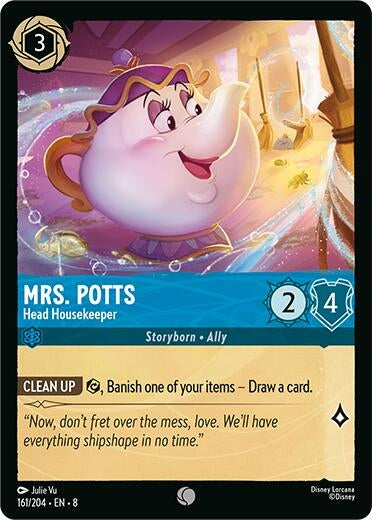 Image for Mrs. Potts - Head Housekeeper (161/204) (Reign of Jafar) (8) - Disney Lorcana