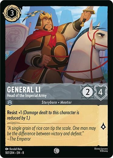 Image for General Li - Head of the Imperial Army (187/204) (Reign of Jafar) (8) - Disney Lorcana