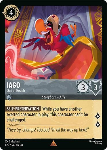 Image for Iago - Out of Reach (195/204) (Reign of Jafar) (8) - Disney Lorcana