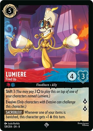 Image for Lumiere - Fired Up (139/204) (Reign of Jafar) (8) - Disney Lorcana