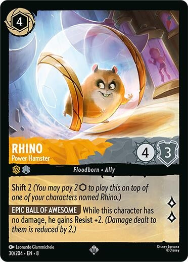 Image for Rhino - Power Hamster (30/204) (Reign of Jafar) (8) - Disney Lorcana