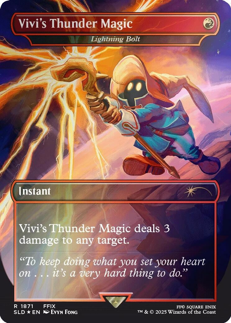 Vivi's Thunder Magic - Lightning Bolt (Rainbow Foil) (1871) (Secret Lair Drop Series)