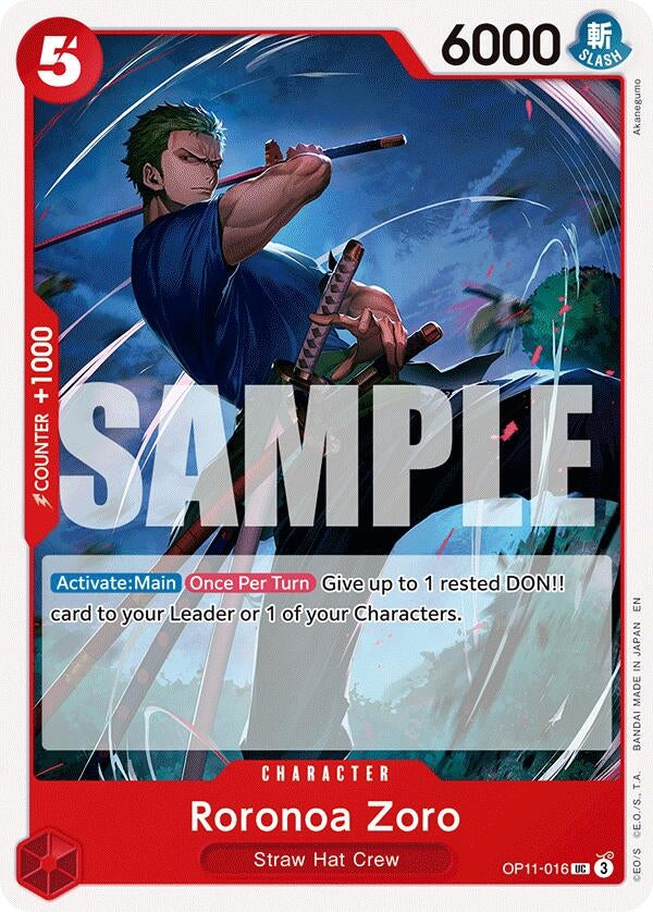 Image for Roronoa Zoro (OP11-016) (A Fist of Divine Speed) (OP11) - One Piece Card Game