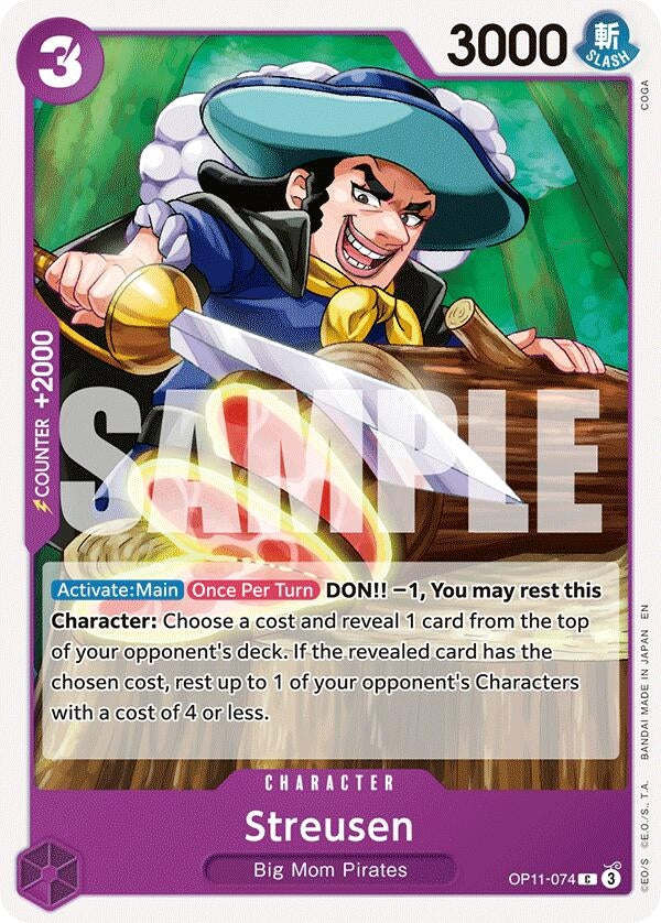 Image for Streusen (OP11-074) (A Fist of Divine Speed) (OP11) - One Piece Card Game