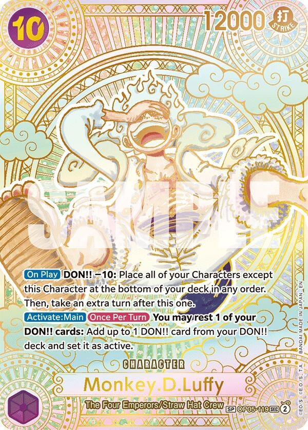Image for Monkey.D.Luffy (119) (SP) (Gold) (OP05-119) (A Fist of Divine Speed) (OP11) - One Piece Card Game