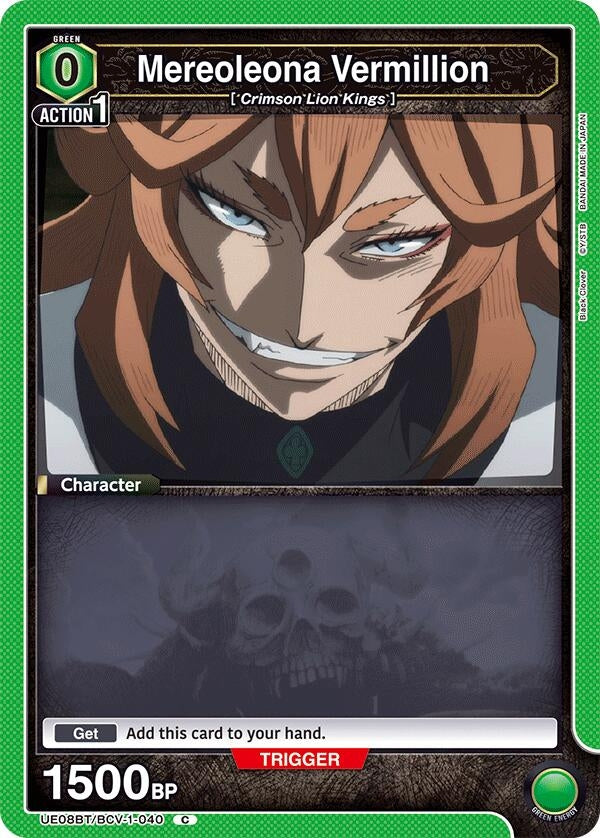 Image for Mereoleona Vermillion (040) (UE08BT/BCV-1-040) (UE08BT: Black Clover) (UE08BT) - Union Arena