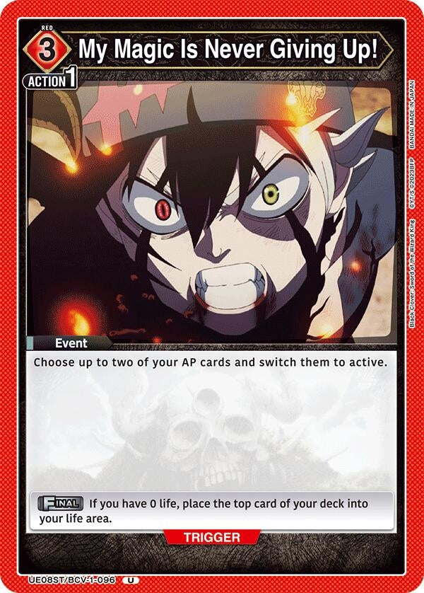 Image for My Magic Is Never Giving Up! (UE08ST/BCV-1-096) (UE08ST: Black Clover Starter Deck) (UE08ST) - Union Arena