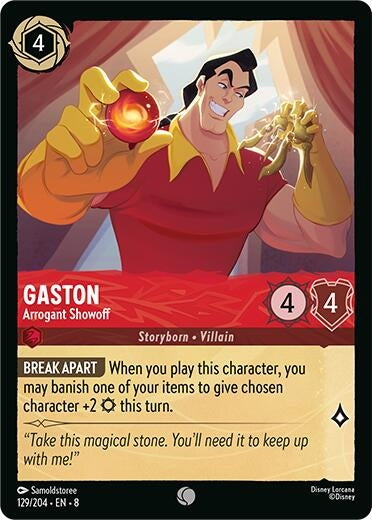 Image for Gaston - Arrogant Showoff (129/204) (Reign of Jafar) (8) - Disney Lorcana