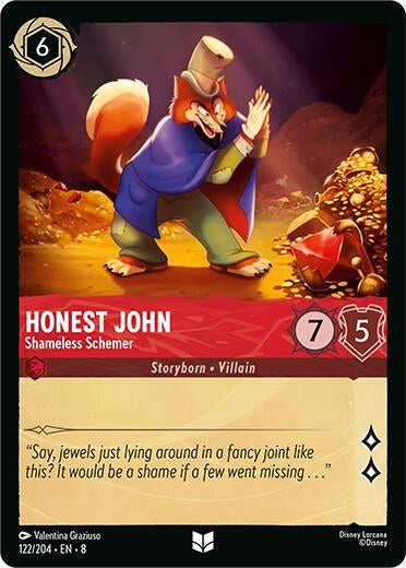 Image for Honest John - Shameless Schemer (122/204) (Reign of Jafar) (8) - Disney Lorcana