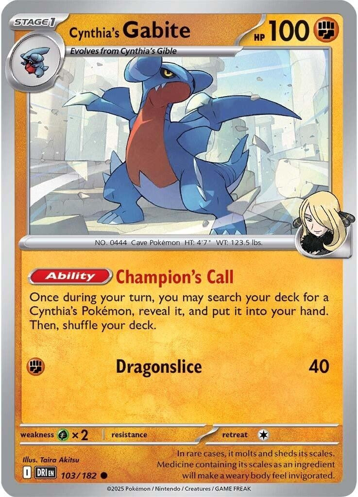 Image for Cynthia's Gabite (103/182) (SV10: Destined Rivals) - Pokemon