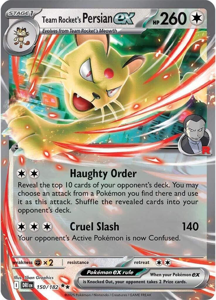 Team Rocket's Persian ex (150/182) (SV10: Destined Rivals) - PokeBox USA