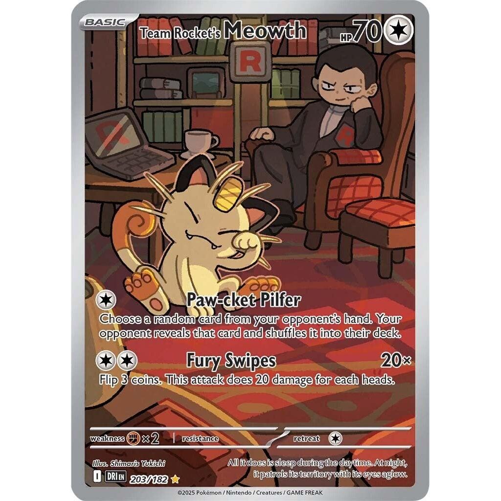 Team Rocket's Meowth (203/182) (SV10: Destined Rivals) - PokeBox USA