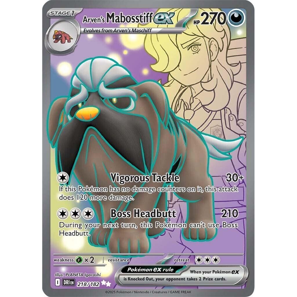 Arven's Mabosstiff ex (218/182) (SV10: Destined Rivals) - PokeBox USA