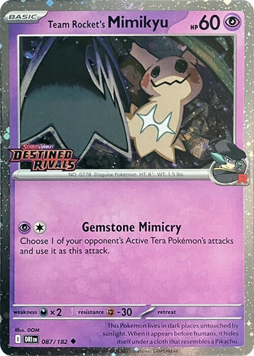 Image for Team Rocket's Mimikyu (Prerelease) (087/182) (Miscellaneous Cards & Products) (MCAP) - Pokemon