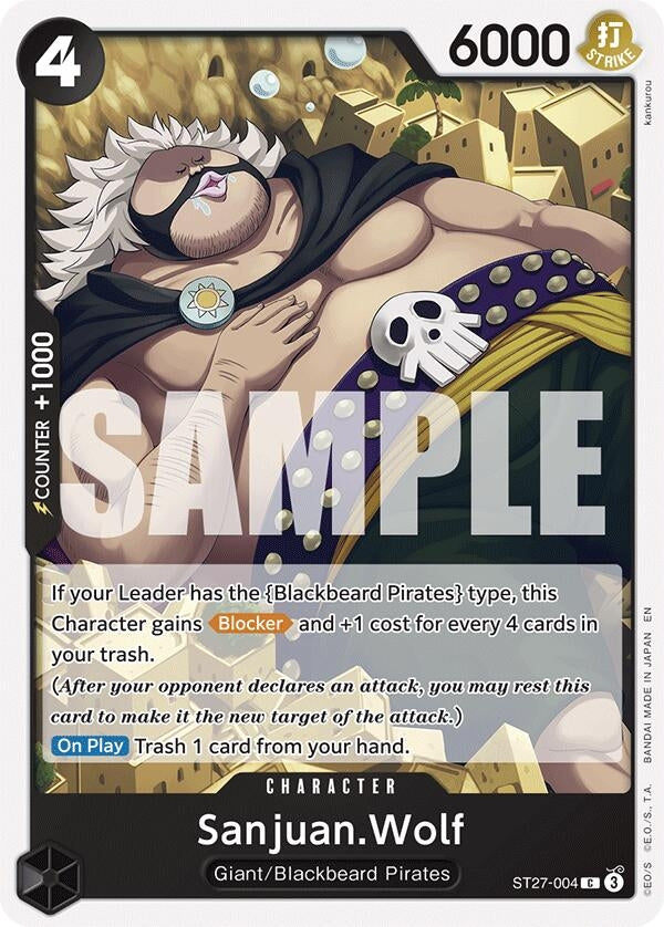 Image for Sanjuan.Wolf (ST27-004) (Starter Deck 27: BLACK Marshall.D.Teach) (ST-27) - One Piece Card Game