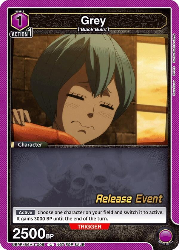 Image for Grey (005) (UEPR/BCV-1-005) (UE08BT: Black Clover Release Event Cards) (UE08BT_RE) - Union Arena