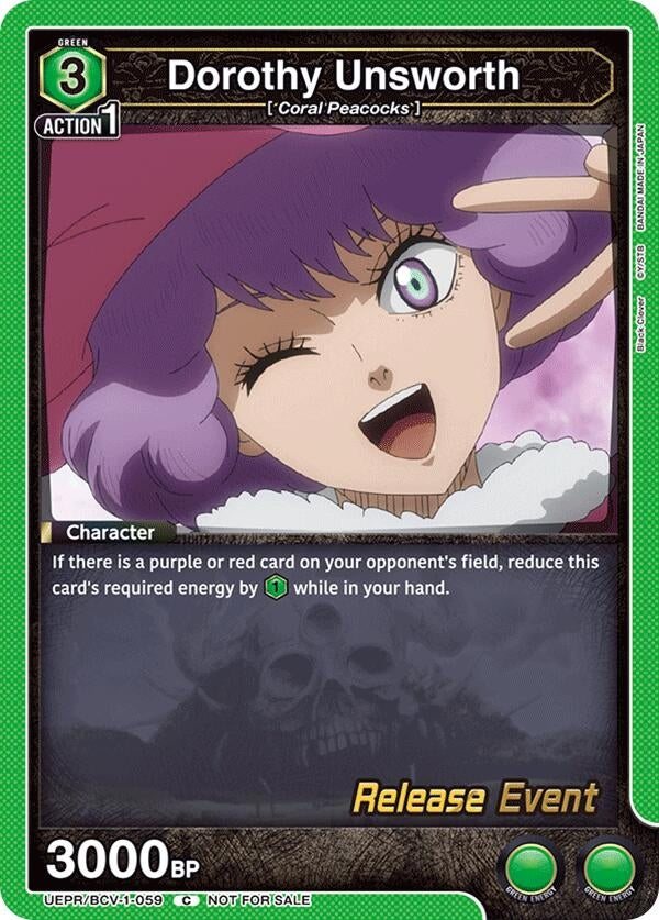 Image for Dorothy Unsworth (UEPR/BCV-1-059) (UE08BT: Black Clover Release Event Cards) (UE08BT_RE) - Union Arena