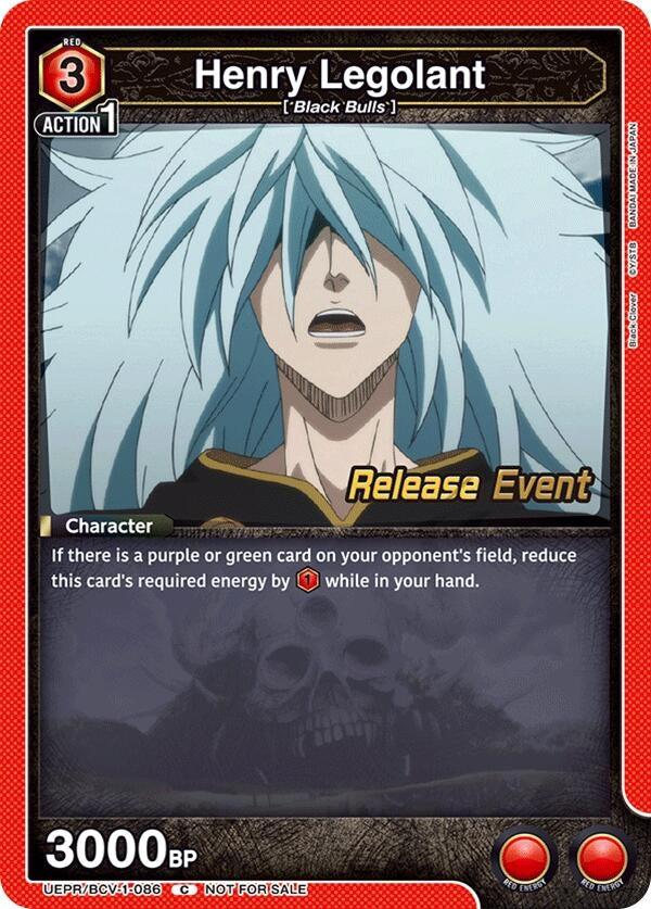 Image for Henry Legolant (UEPR/BCV-1-086) (UE08BT: Black Clover Release Event Cards) (UE08BT_RE) - Union Arena