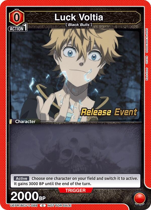 Image for Luck Voltia (089) (UEPR/BCV-1-089) (UE08BT: Black Clover Release Event Cards) (UE08BT_RE) - Union Arena