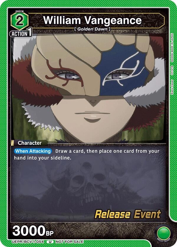Image for William Vangeance (UEPR/BCV-1-054) (UE08BT: Black Clover Release Event Cards) (UE08BT_RE) - Union Arena