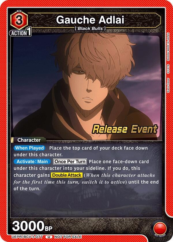 Image for Gauche Adlai (077) (UEPR/BCV-1-077) (UE08BT: Black Clover Release Event Cards) (UE08BT_RE) - Union Arena