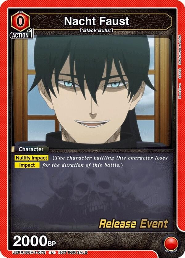 Image for Nacht Faust (078) (UEPR/BCV-1-078) (UE08BT: Black Clover Release Event Cards) (UE08BT_RE) - Union Arena