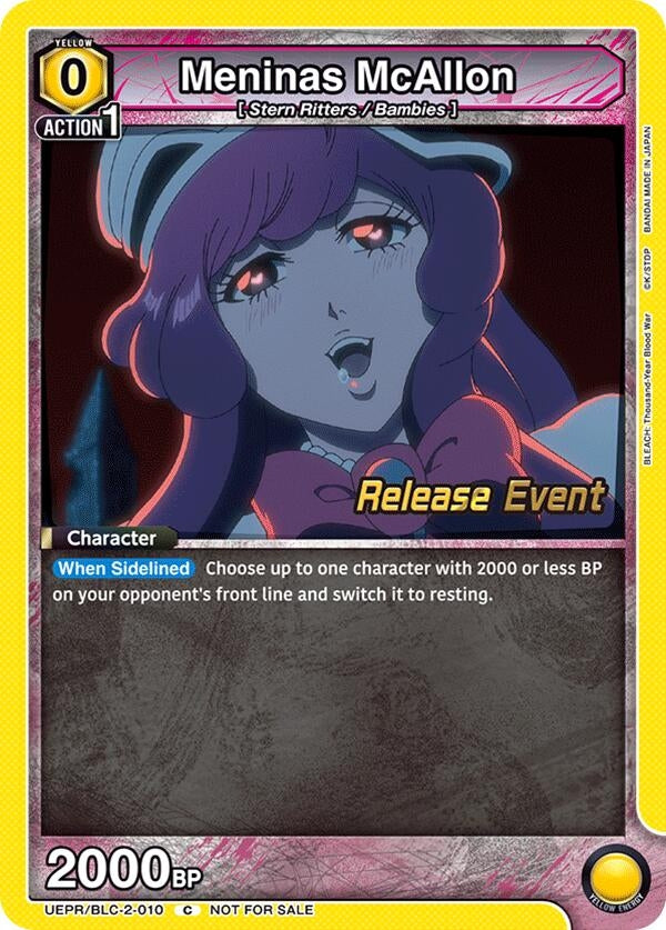 Image for Meninas McAllon (UEPR/BLC-2-010) (UEX01BT: BLEACH: Thousand-Year Blood War Vol.2 Release Event Cards) (UEX01BT_RE) - Union Arena