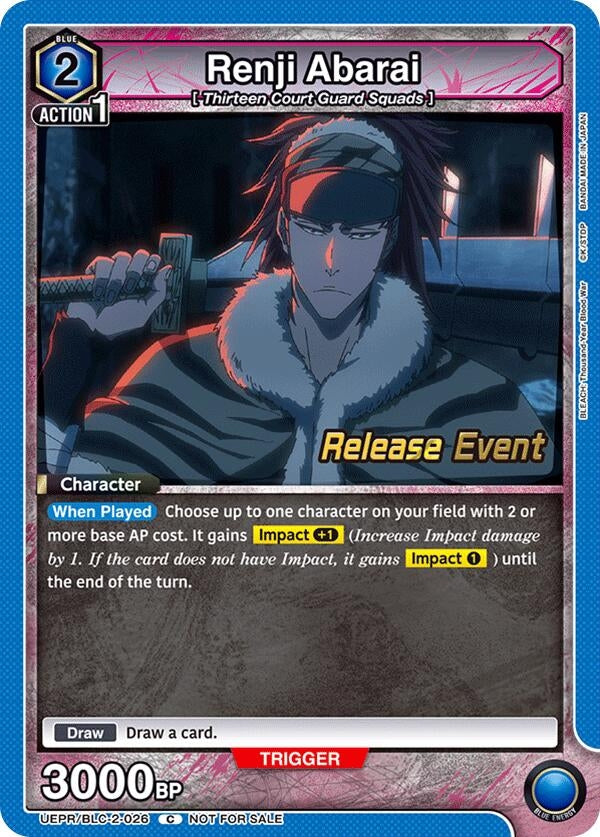 Image for Renji Abarai (026) (UEPR/BLC-2-026) (UEX01BT: BLEACH: Thousand-Year Blood War Vol.2 Release Event Cards) (UEX01BT_RE) - Union Arena