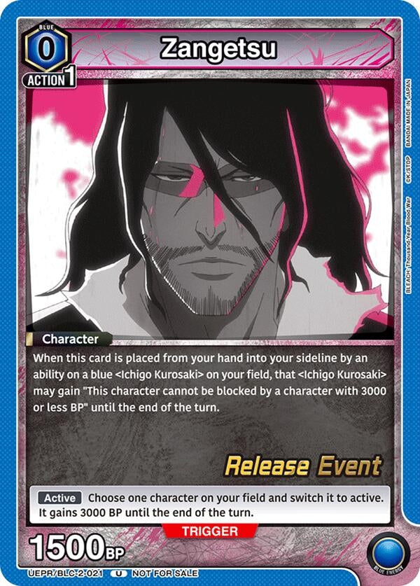 Image for Zangetsu (UEPR/BLC-2-021) (UEX01BT: BLEACH: Thousand-Year Blood War Vol.2 Release Event Cards) (UEX01BT_RE) - Union Arena