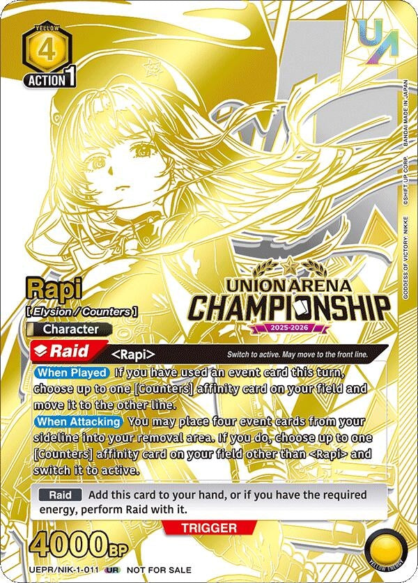 Image for Rapi (Regionals 25-26) (UEPR/NIK-1-011) (Union Arena Promotion Cards) (UEPR) - Union Arena