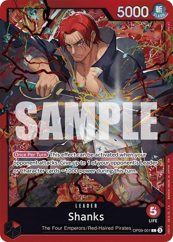Image for Shanks (Reprint) (OP09-001) (Starter Deck 23: RED Shanks) (ST-23) - One Piece Card Game