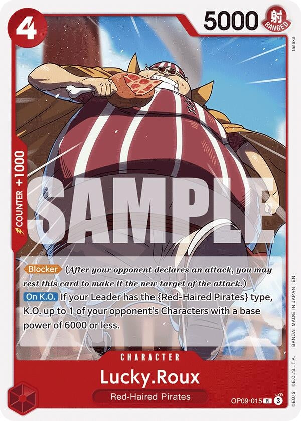 Image for Lucky.Roux (Reprint) (OP09-015) (Starter Deck 23: RED Shanks) (ST-23) - One Piece Card Game
