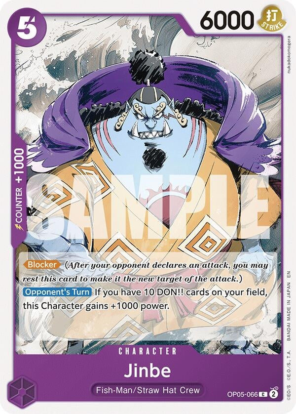 Image for Jinbe (Reprint) (OP05-066) (Starter Deck 26: PURPLE/BLACK Monkey.D.Luffy) (ST-26) - One Piece Card Game
