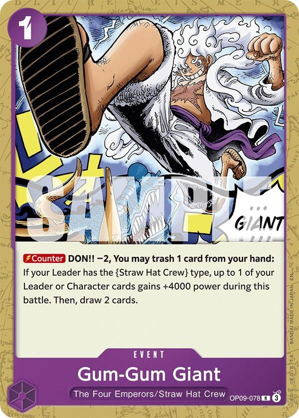 Image for Gum-Gum Giant (Reprint) (OP09-078) (Starter Deck 26: PURPLE/BLACK Monkey.D.Luffy) (ST-26) - One Piece Card Game