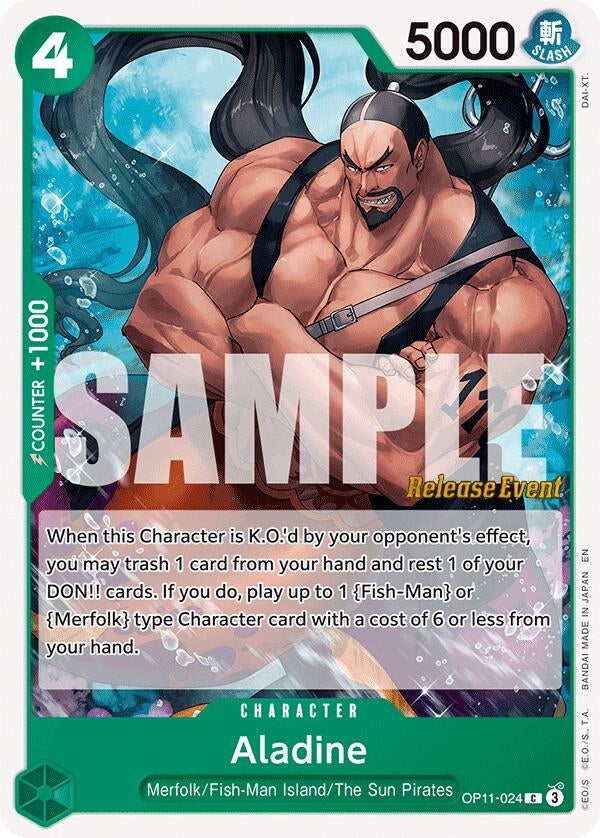Image for Aladine (OP11-024) (A Fist of Divine Speed Release Event Cards) (OP11 RE) - One Piece Card Game