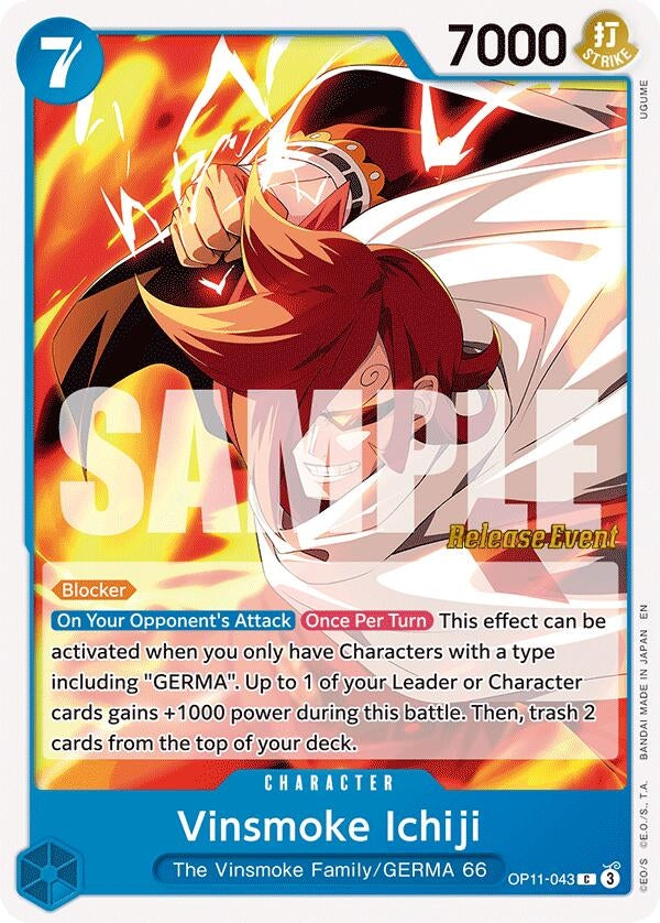 Image for Vinsmoke Ichiji (OP11-043) (A Fist of Divine Speed Release Event Cards) (OP11 RE) - One Piece Card Game
