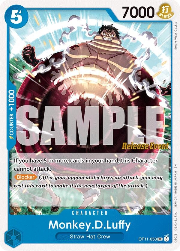 Image for Monkey.D.Luffy (058) (OP11-058) (A Fist of Divine Speed Release Event Cards) (OP11 RE) - One Piece Card Game