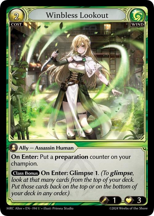Image for Winbless Lookout (194) (Mercurial Heart Alter Edition) (MH Alter) - Grand Archive TCG