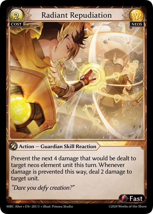 Image for Radiant Repudiation (205) (Mercurial Heart Alter Edition) (MH Alter) - Grand Archive TCG