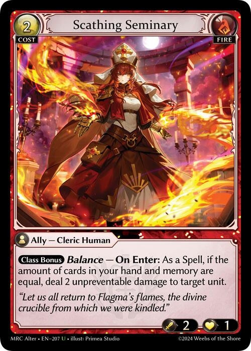Image for Scathing Seminary (207) (Mercurial Heart Alter Edition) (MH Alter) - Grand Archive TCG